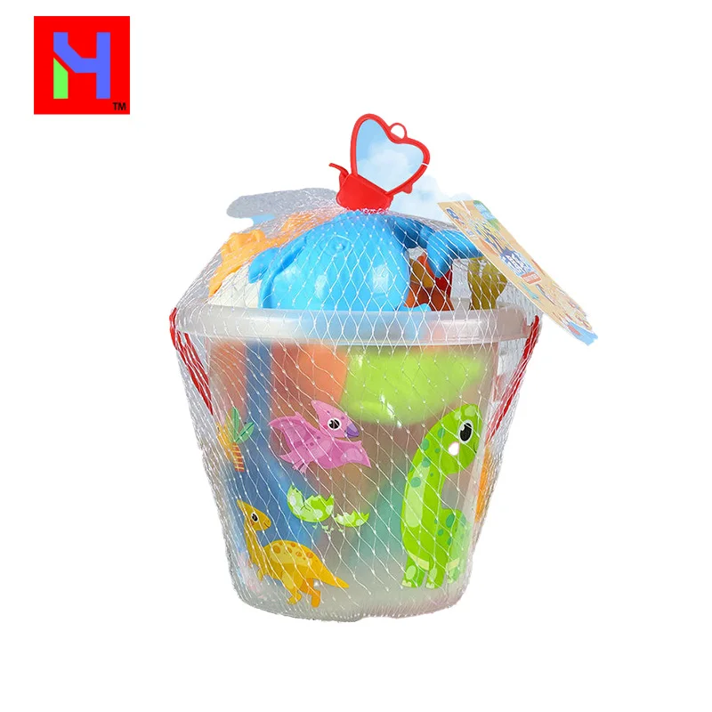 HY Toys Summer Outdoor beach kids play with sand dredging toy set seaside bucket shovel cartoon