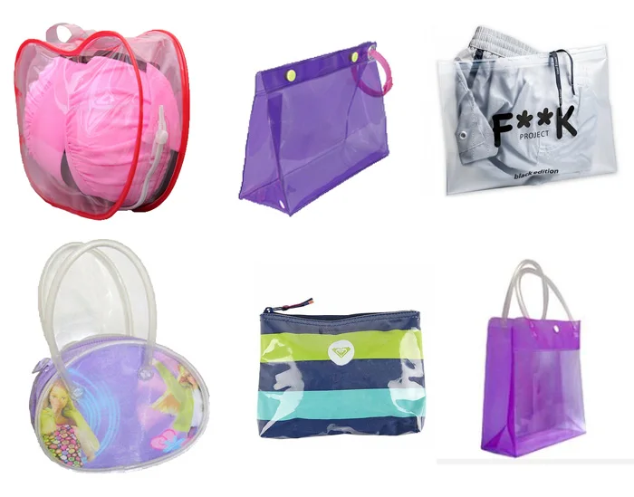 Custom frosted matte vinyl pvc wet bikini swimsuit storage zipper bags