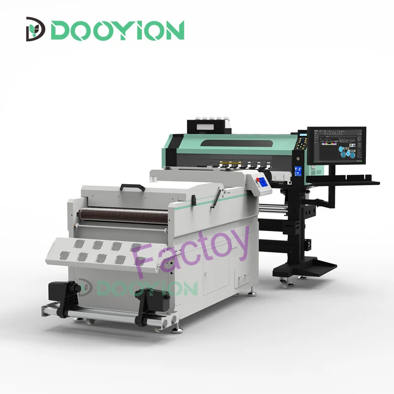 Dooyion factory China supplier digital display 650 D650 h650 dtf powder shaker with conveyor belt guide suction vacuum roller
