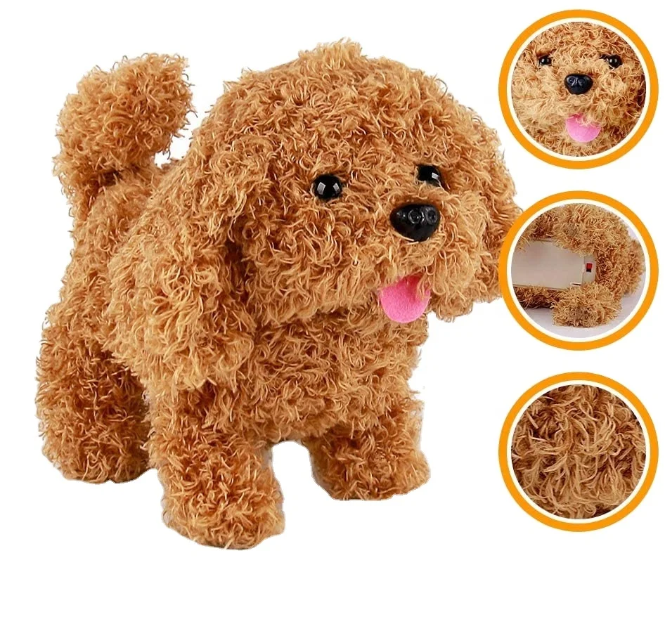 
Stuffed pet Plush Puppy Toy with Tail Wagging and Barking Electronic Dog Soft doll Educational Toys for Toddlers Kids 