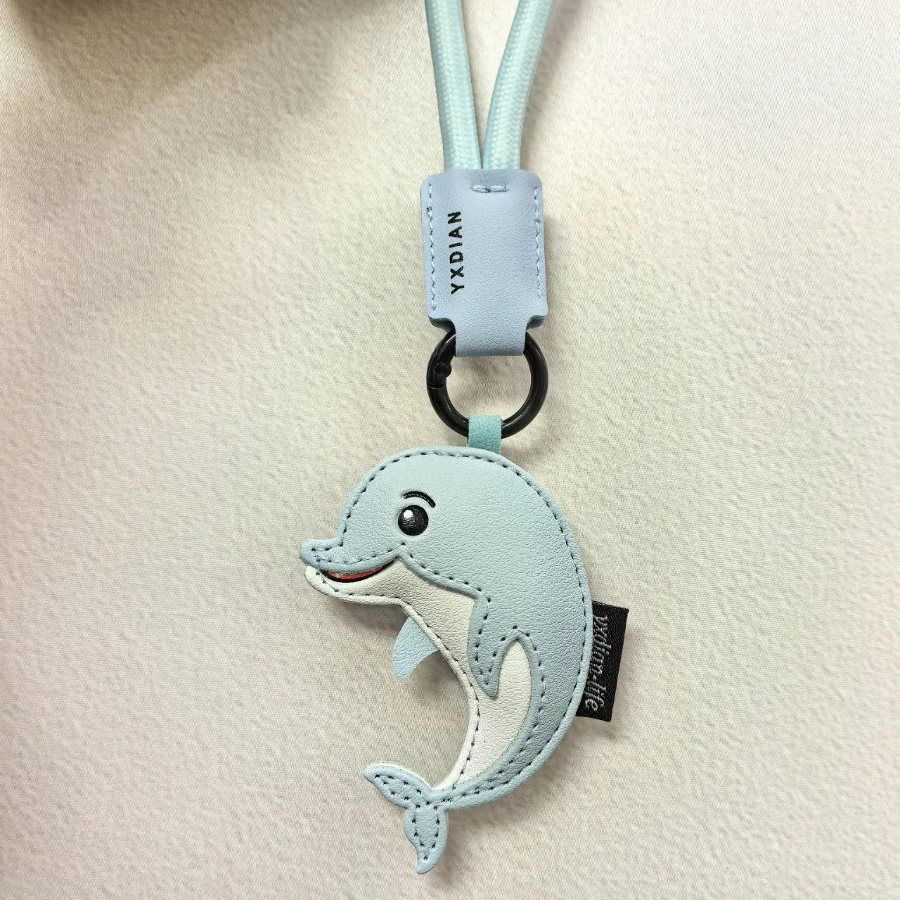 Cute Cartoon Shark Dolphin Whale PU Leather Keychain Charm Handbag Bag Ornaments Pendants Car Keyring Luxury KeyChain