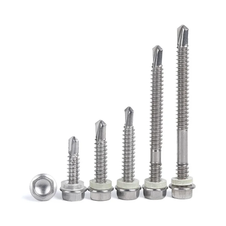  DIN7504K с шестигранной головкой из нержавеющей стали фланец самосверлящий винт-саморез