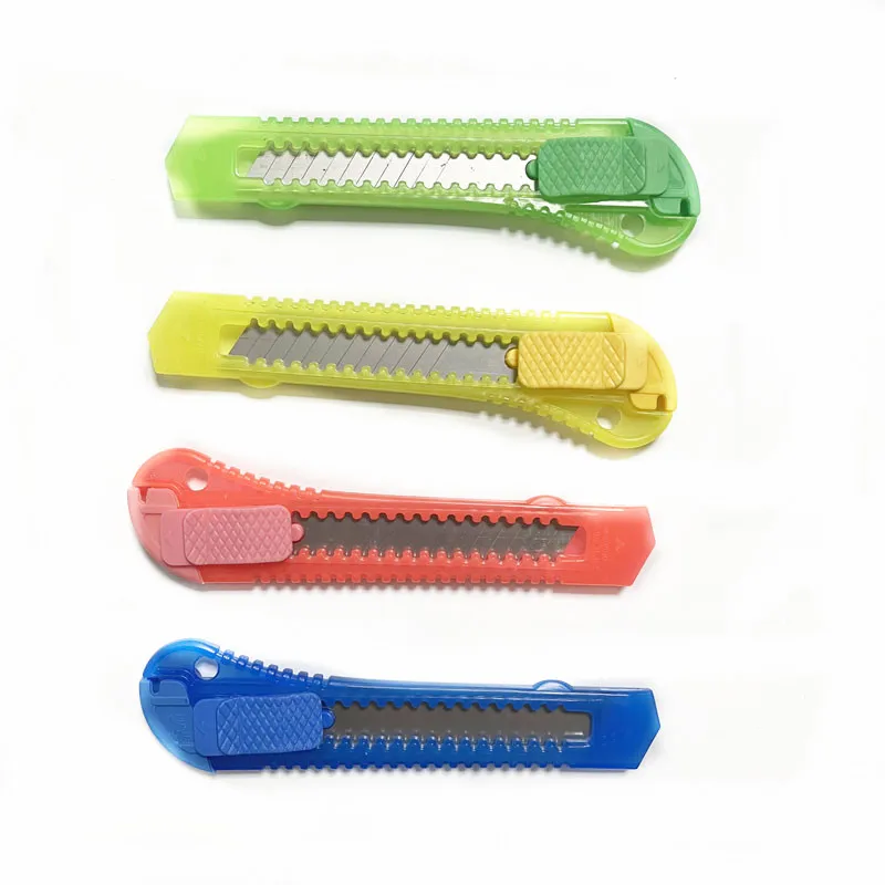 Wholesale Promotional Factory Supplies Stationery Knife Plastic Handle Sliding Retractable Utility Knife