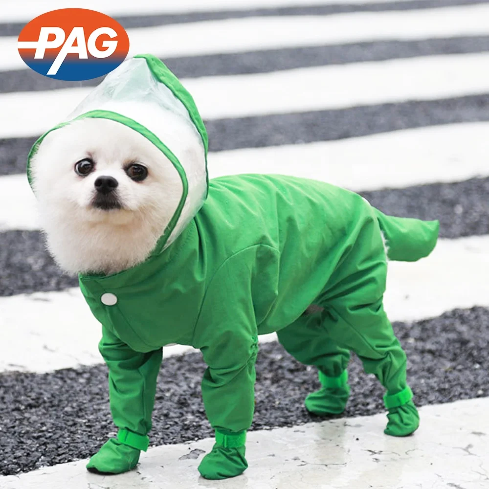 PAG Multicolor Style All inclusive Waterproof Rain Jumpsuit Large Dog Raincoat For Pet Dogs Clothes