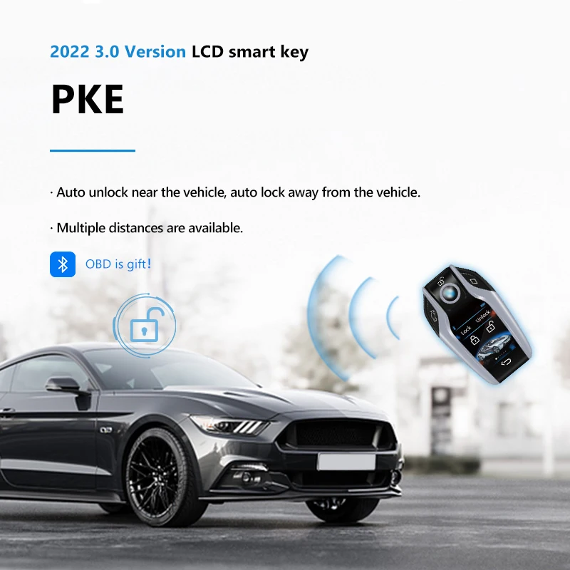 Anti-drop anti-scratch smart lcd key for Universal car remote start keyless entry