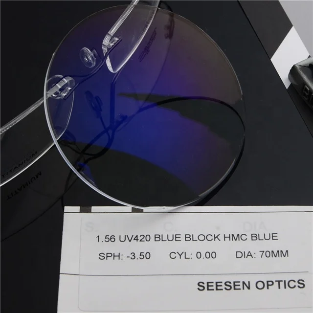 High quality ophthalmic lenses 1.56 blue cut lens UV420 hmc shmc single vision blue blocking optical eyeglass lenses
