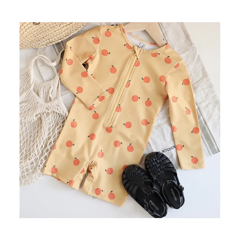 OEKO-TEX Quick Dry Baby Girls and Boys Swimsuit Sun Protection Rash Guard with Short Sleeves Fashionable Swim Trunk for Kids