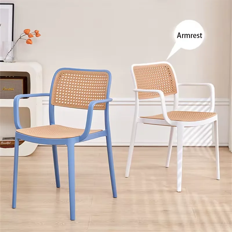 New Design Good Price Modern Hotel Furniture Fast Food Shop Restaurant Kitchen plastic Dining Rattan chairs