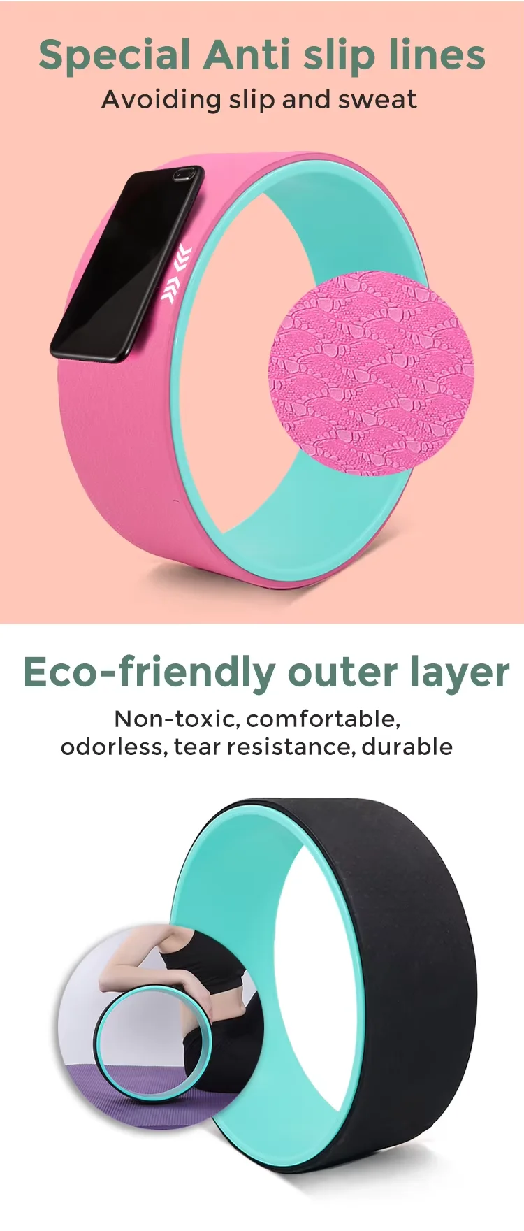 High Quality Yoga Wheel Professional Pilates Yoga Roller Circles Bodybuilding Gym Home Training Back Stretcher Yoga Accessories