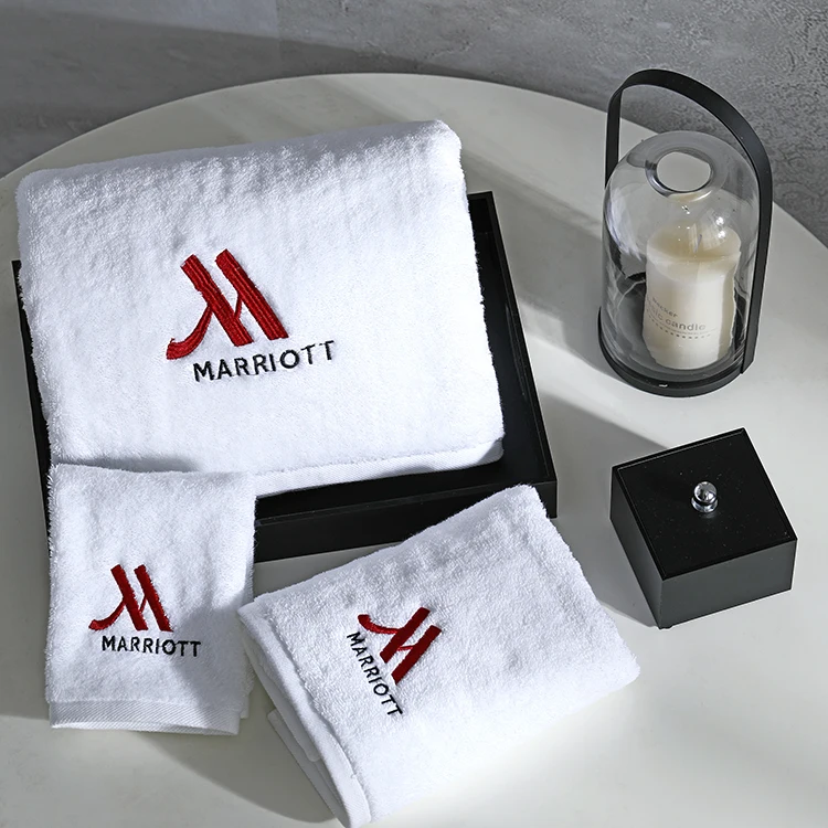 Wholesale custom high quality soft white luxury hotel 100% cotton bath towel