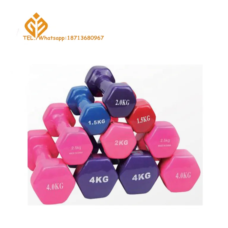 Hex Head Dip Plastic Dumbbell Male and Female Bone-shaped Dipped Dumbbells Portable Yoga Fitness Dumbbell