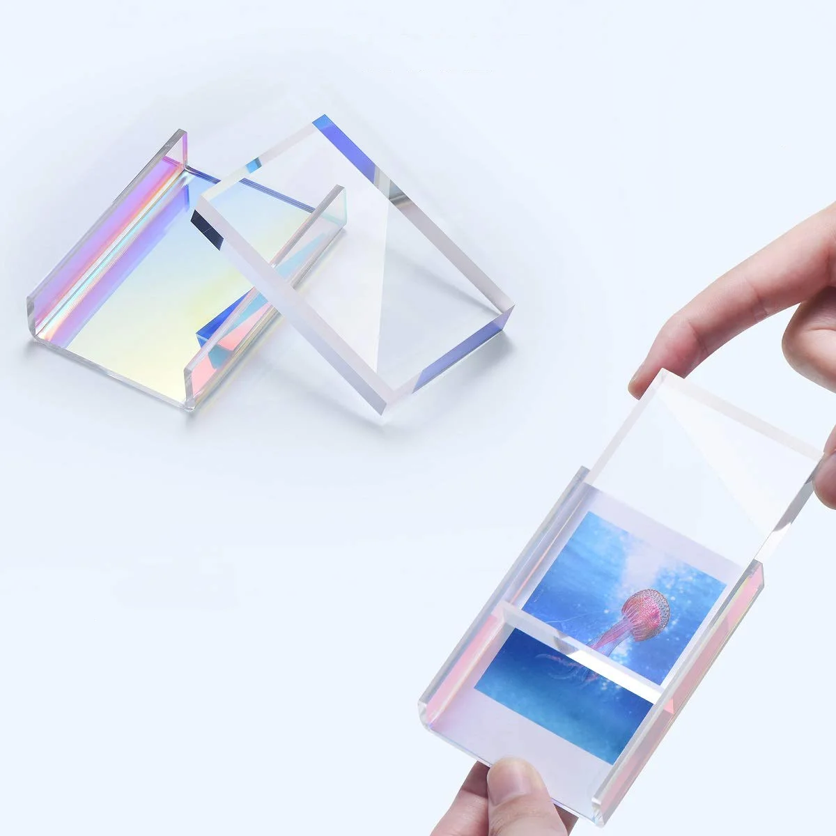 Custom plastic glass mini photo frames acrylic slideable photo frame for table ornament