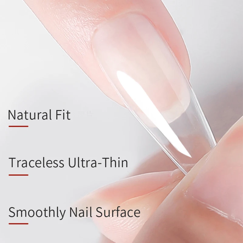 Bellinails 500pcs/Box Transparent Extension False Curved Gelly Tips Nail Products And Nail Care Soft Gel Nail Tips