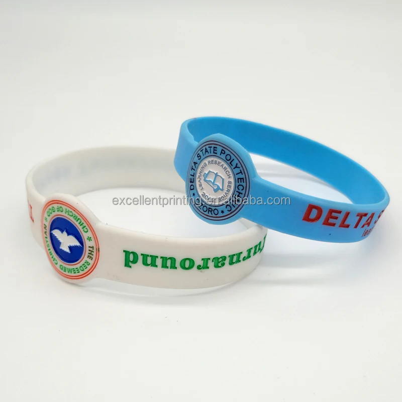 Promotional Custom Logo Design Size Color Rubber Silicone Bracelet Material Wrist Bands Customised Silicone Wristband