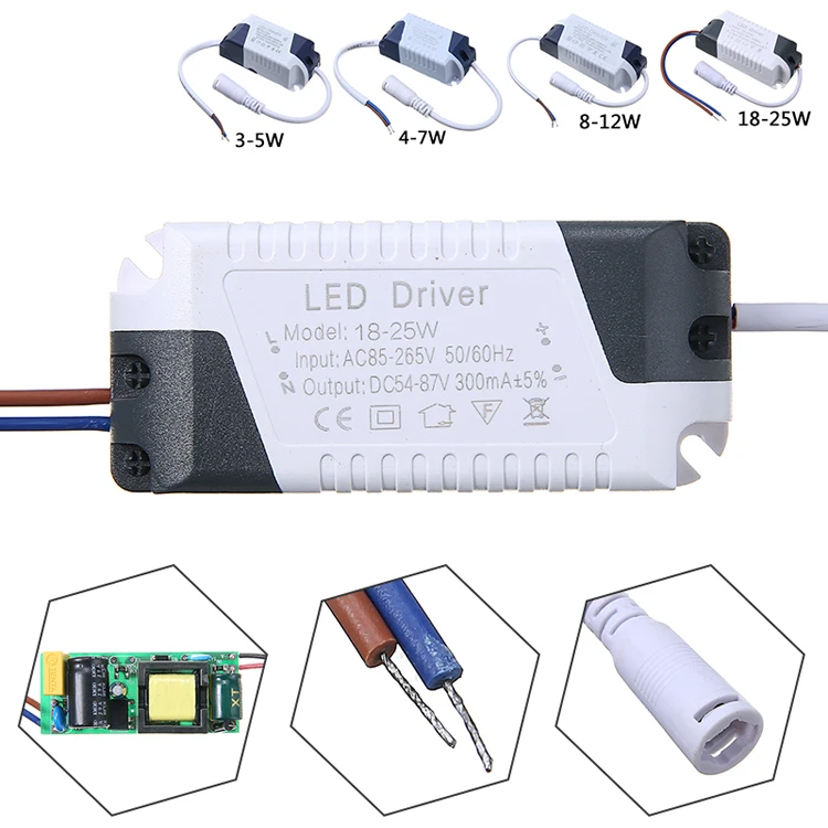manufacturer price 300ma Single Output LED Power Supply Panel Light Indoor 12V 24v 36V input led driver 18W 24W 36W led driver