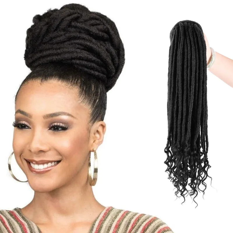 Faux Loc Braids Hair Extensions Drawstring Crochet hair  Ponytail Hair Bobbi boss Synthetic Speedy Up-Do Drawstring Ponytail