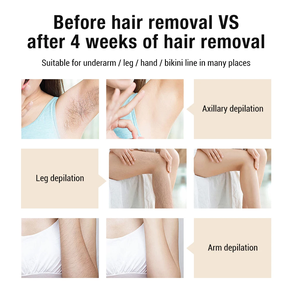 Ice Cooling IPL Hair Removal Device Portable Painless Epilator For  Facial and Hand all Body hair removal  with UK US Plug