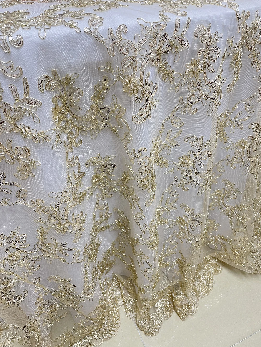 Новая скатерть, кружевная скатерть золотого цвета, скатерть кружевная оптом