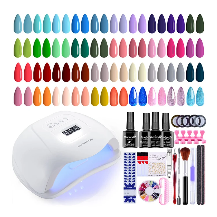 Professional 12 Colors Led Uv Manicure Extension Gel Nail Polish Set Kit Salon Products Set With Uv Lamp Tools