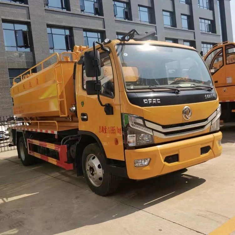3800 mm Wheelbase Dongfeng 4x2 LHD Manual Sewage Suction Truck With Jetting  Vacuum Pump 100 m High-hressure Pipe Cleaning Drain