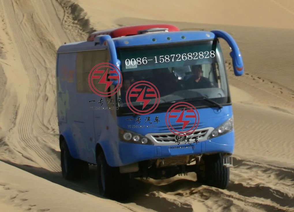 Dongfeng дизельный двигатель 14 мест пустынный б/у внедорожный автобус 4x4 мини-автобус