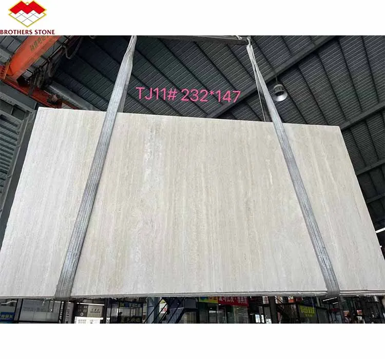 Beige Travertine Slab White Travertine Stone for Villa Flooring and Wall Stone Italy Customized Modern Interior Polished Calcite