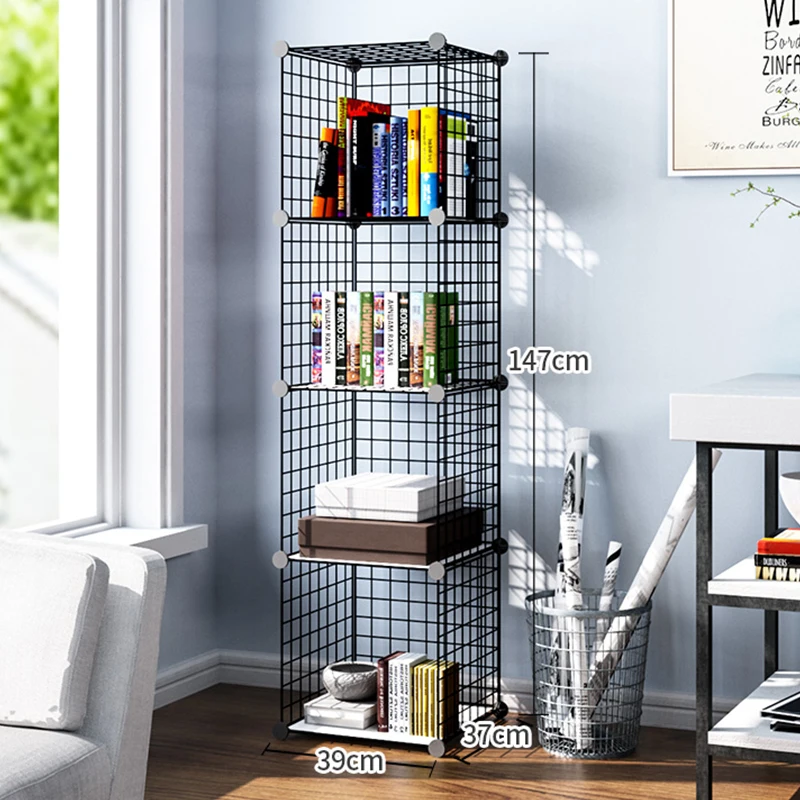Multilayer wire grid diy metal storage shelf,living room balcony flower shelf