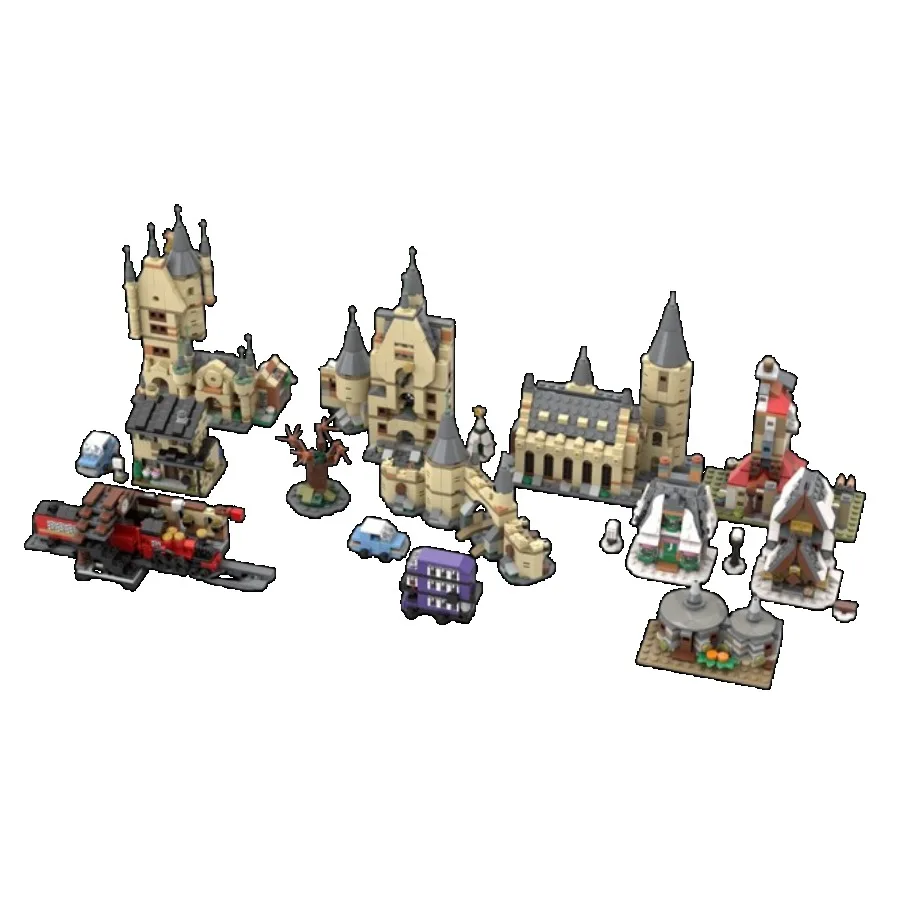 Magic wizard House Grinsgotts Castle Secrets Chamber Diagonal Alley Bank Great Hall Express building block bricks set toy