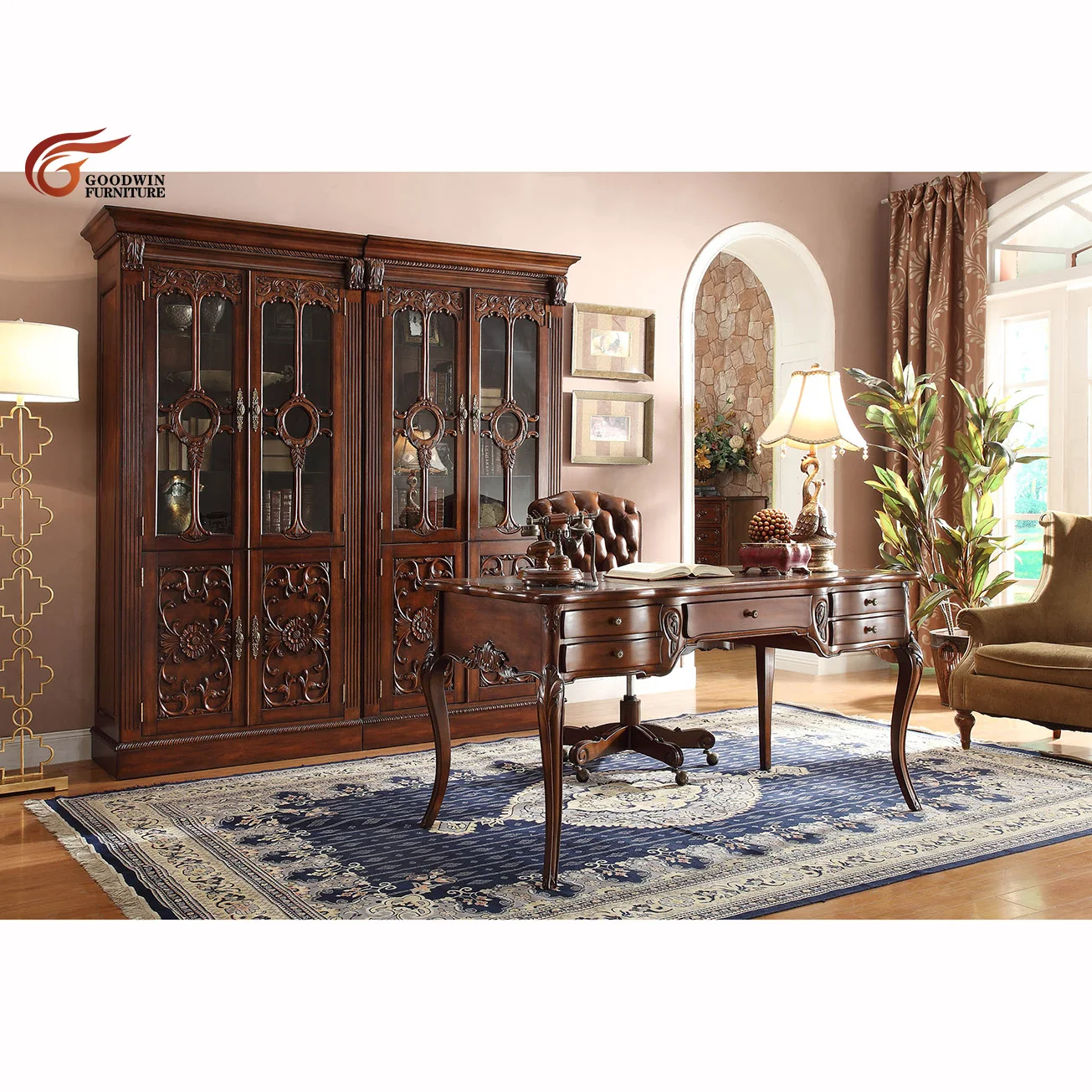 Competitive Price Antique Style Popular Design Home Use Study Room Furniture Room Study Table Study Room Chair GGM397 (1600372157716)