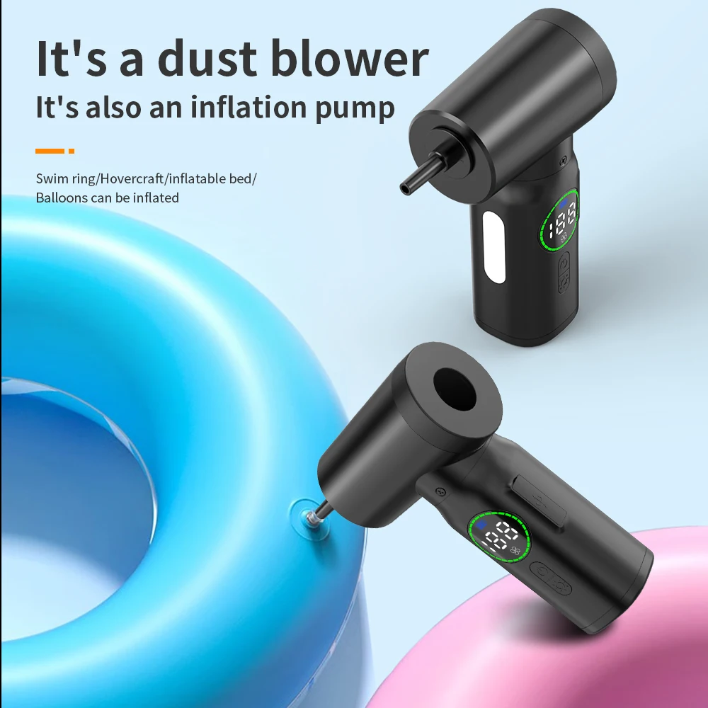 Mini 4 In 1 Home Cleaning Usb Recharge Electric Air Duster Blower Led Flashing Warn Light Portable Wireless Car Vacuum Cleaner