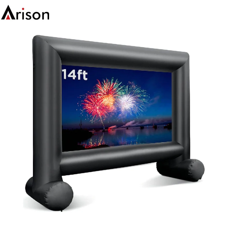 Inflatable movie screen set up screen projector for outdoor backyard wild outdoor film screen OEM customize