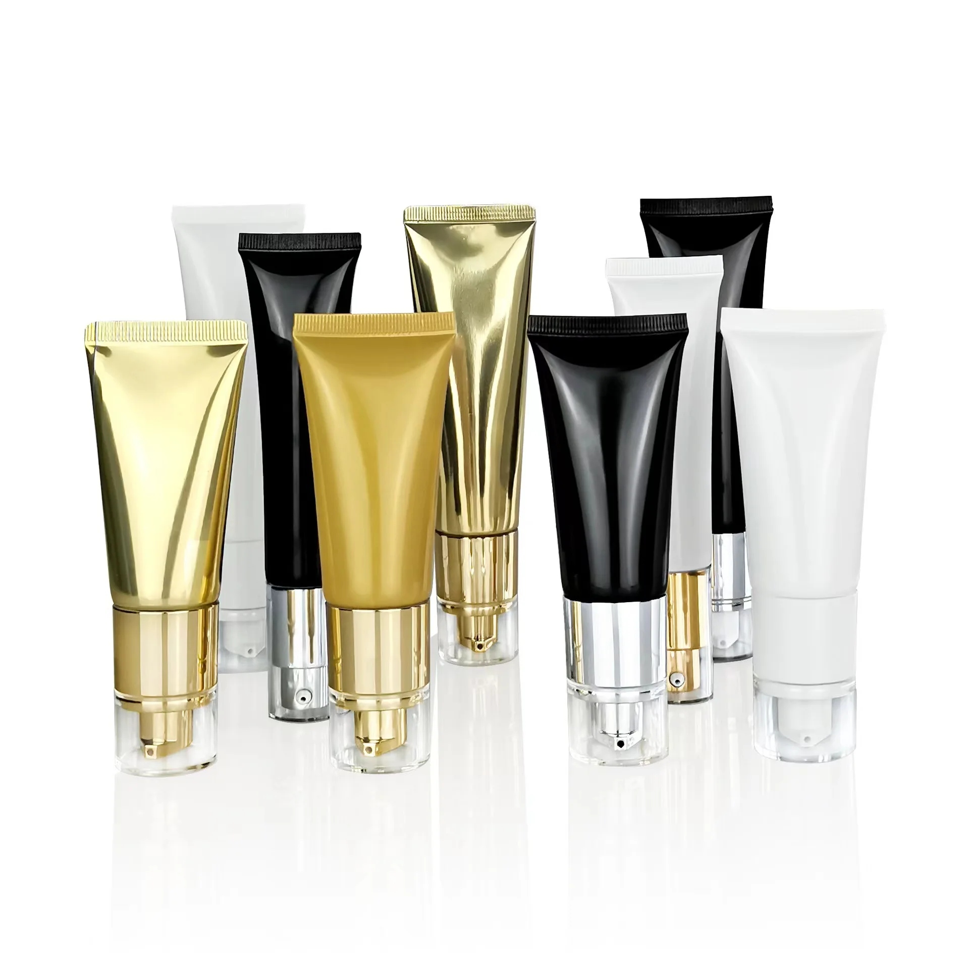 Безвоздушная сжимающая крем-тюбик для век упаковка косметический пустой пластиковый трафаретная печать 35 мл 40 50 Белый Черный