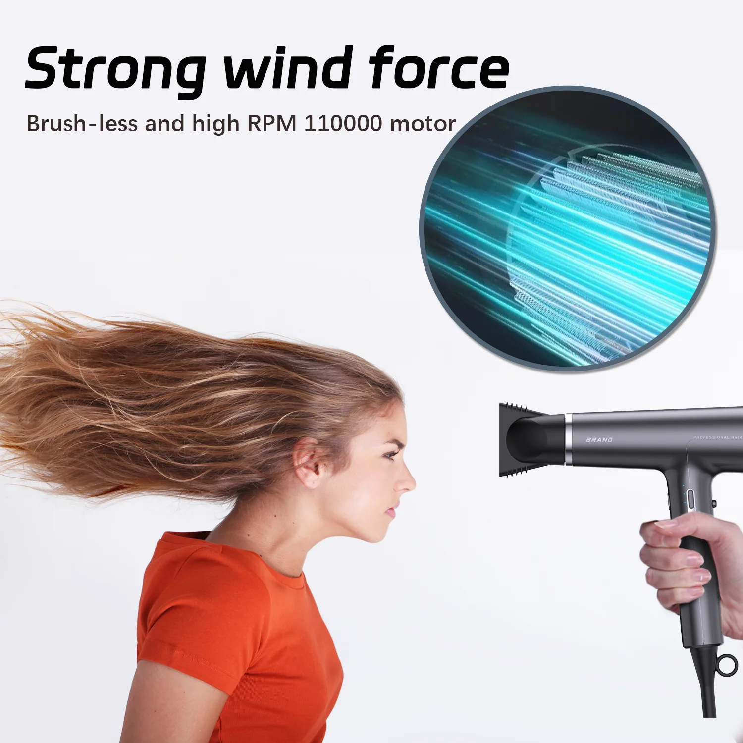 High Quality Ionic Hair Dryer Professional Hair Dryer 110000 RPM BLDC Hair Dryer