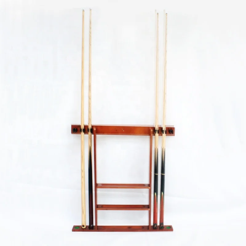 4 Colors Pool Que Resting Wooden Billiard Snooker Cue Wall Mount Racks