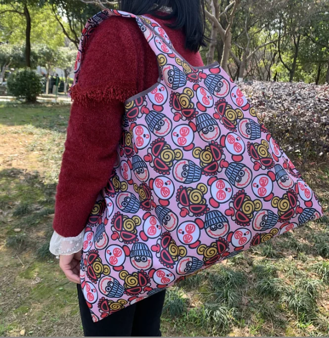 Spot new Japanese environmental protection bag cross-border foldable fashion creative shoulder supermarket shopping bag
