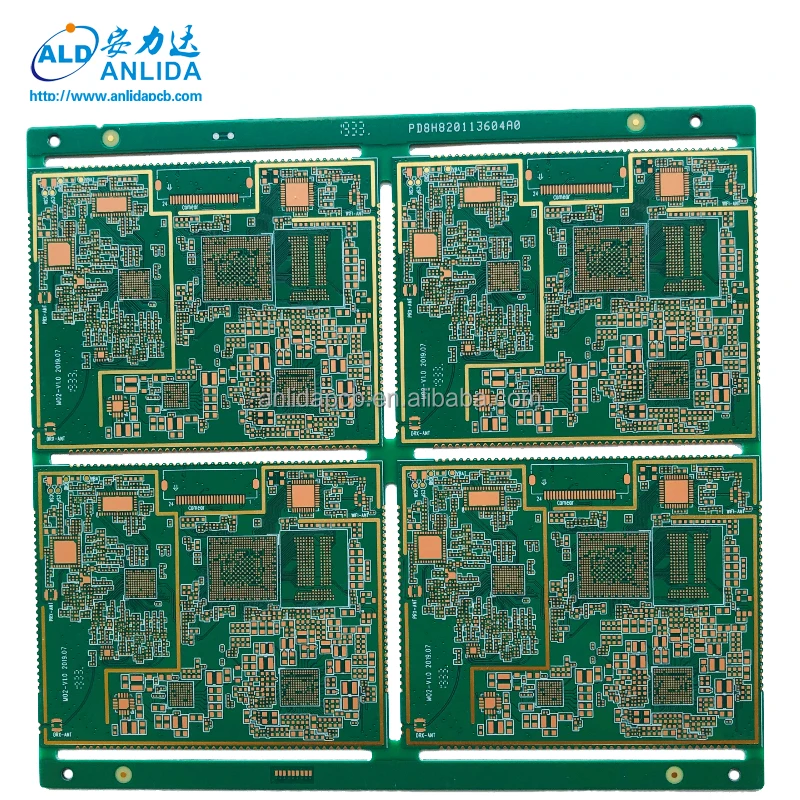 8 layers HDI buried blind vias hole pcb ENIG&OSP half hole pcb