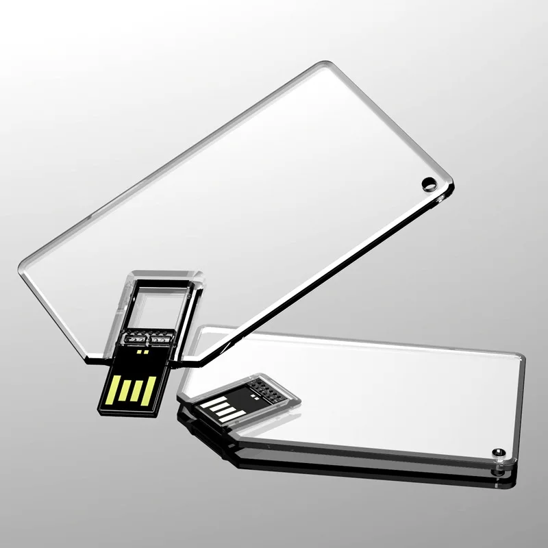 Made in China Transparent business card shaped USB flash drive Custom Logo credit card shape usb stick 2.0 3.0