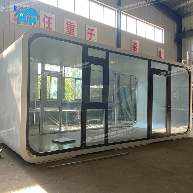 Modular 20 40ft prefabricated modern ready made office pod living flat pack container prefab apple tiny home