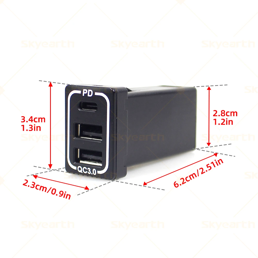 Qc3.0 Car Dual Charger Mobile Cell Phone PD QC 3.0 Quick 2 USB A Fast Charging Adapter Car Charger with fuse for Toyota