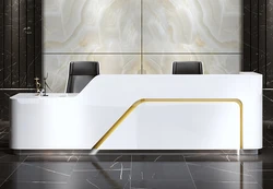 Office front desk counter reception table white l shaped front reception desk modern