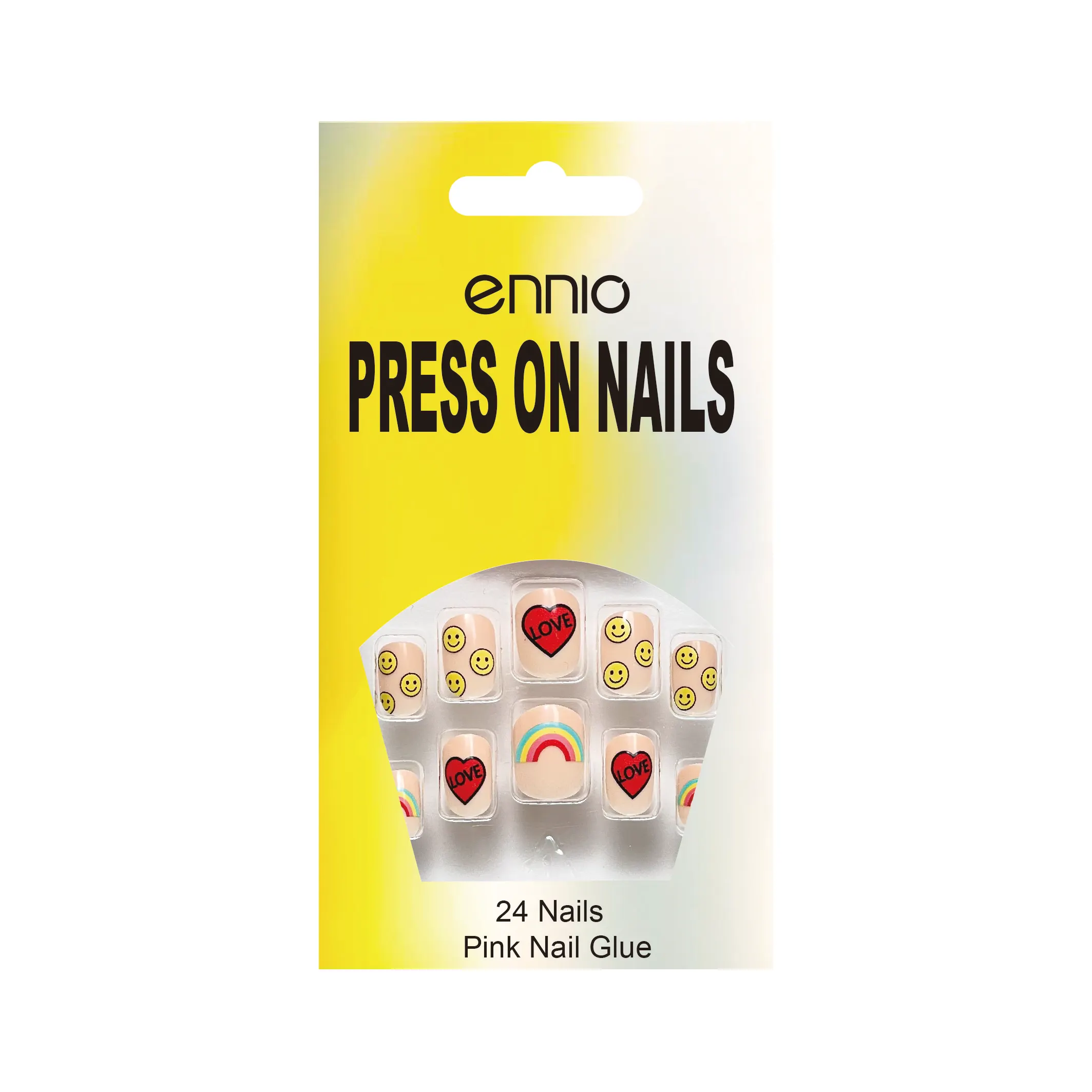 Lovely Cute Coffin Pattern ABS Material Press-On Nail Set 24pcs Artificial Fingernails Manicure for Girls Wholesale Available