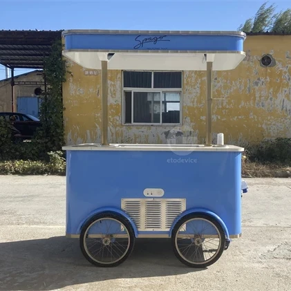 Gelato Ice Cream Showing Cart with Wheels