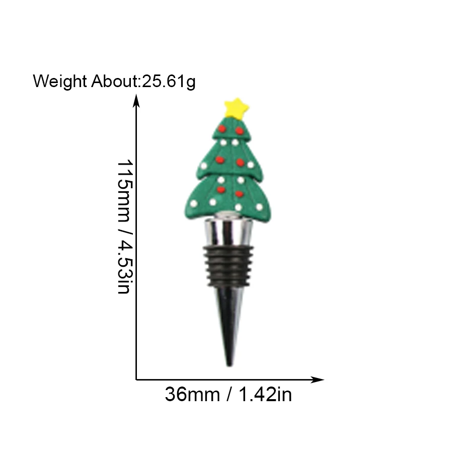 Christmas Tree Kitchen Utensils Eco-friendly Stopper Alloy Whiskey Vacuum Wine Bottle Stopper Bar Accessories