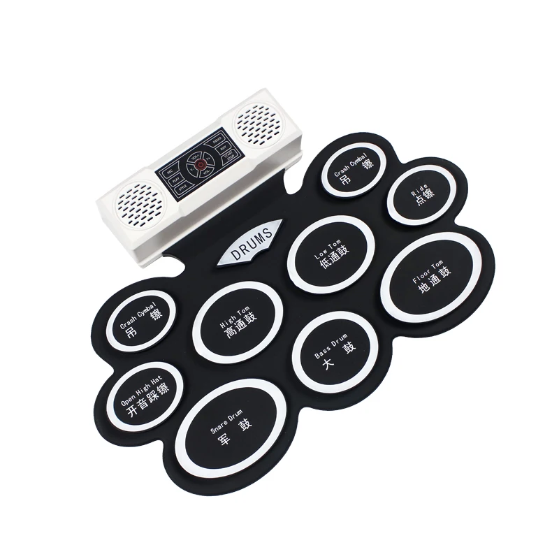 Electronic Drum Set Roll Up Drum Practice Pad Kit Drum Pedals Drumsticks Birthday Gift for Kids musical instrument with bateria