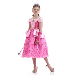 Girls Cosplay Costume Aurora Princess  Rapunzel Sleeping Beauty Dress Princess Aurora Costume Kids Party Dresses for girl