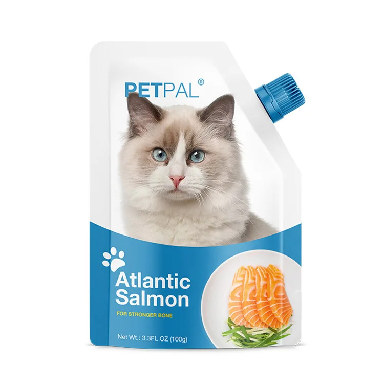Factory Custom Suction Nozzle Pet Food Granule Cat Dog Snacks Takeaway Self Standing Packaging Pouch Bag