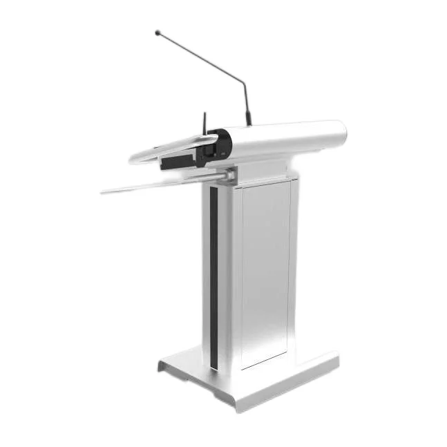 Aluminum body modern pulpit/electric height adjustable Lectern 27inch LCD screen steel high-end conference Podium