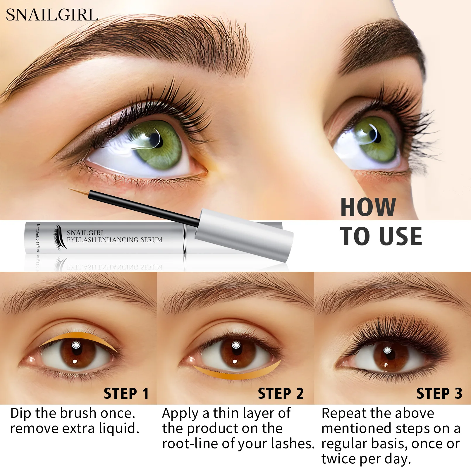 Best-selling Eyelash Growth Liquid Thick Lengthening Slender Long Eyelash Repair Liquid Wholesale