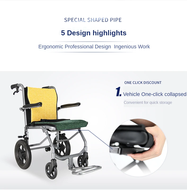 Alloy chrome-plated steel frame lightweight sillas de ruedas reclinables advanced manual wheelchair