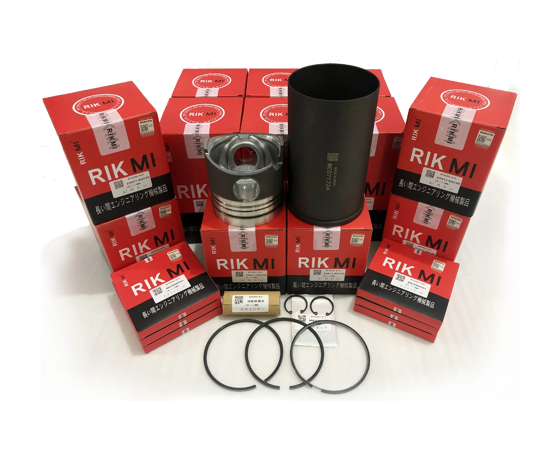 Rikmi high quality 6D16 6D16T Engine Cylinder Liner Kit for Mitsubishi engine ME071224 23411-93C20 ME996591 38X92 ME078966